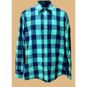 Untuckit Mens Slim Fit Green Check Shirt XXL Long Sleeve